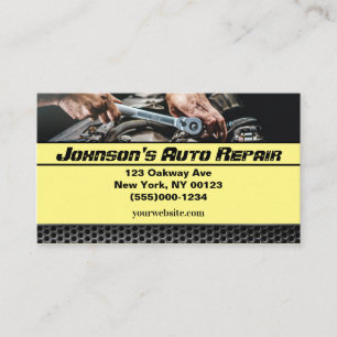 Cartão de visita do Serviço de Reparo Mecânico Aut