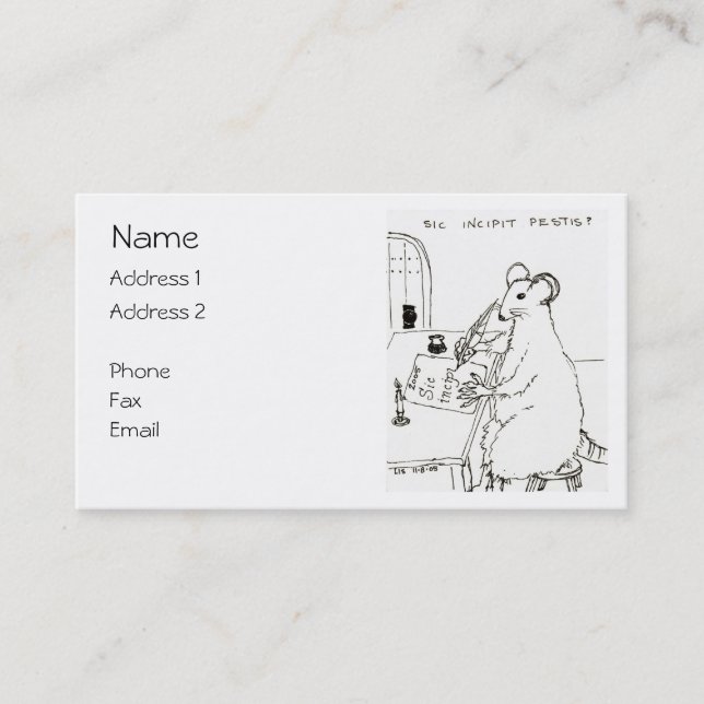 Cartão de visita do SIC Incipit Pestis (Frente)