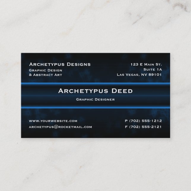 Cartão de visita do Sizzle - azul (Frente)