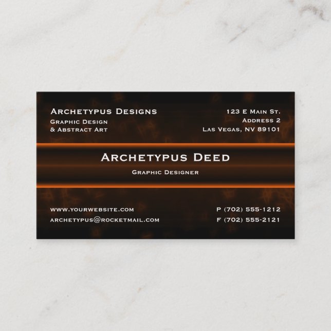 Cartão de visita do Sizzle - laranja (Frente)