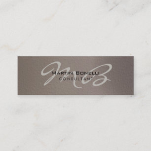 Cartão de visita do Skinny Trendy Chic Beige Monog