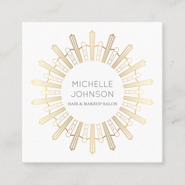 Cartão de visita do sol do art deco (Frente)