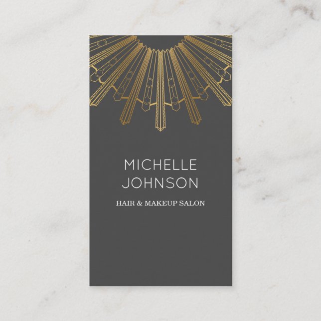 Cartão de visita do sol do art deco (Frente)