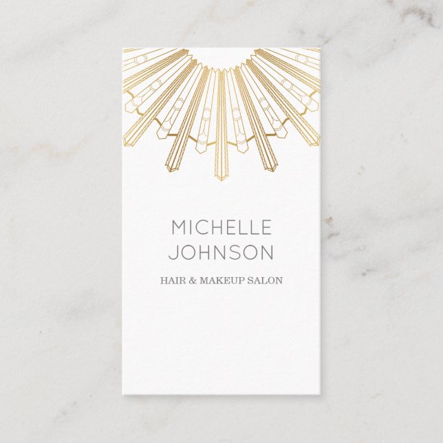 Cartão de visita do sol do art deco (Frente)