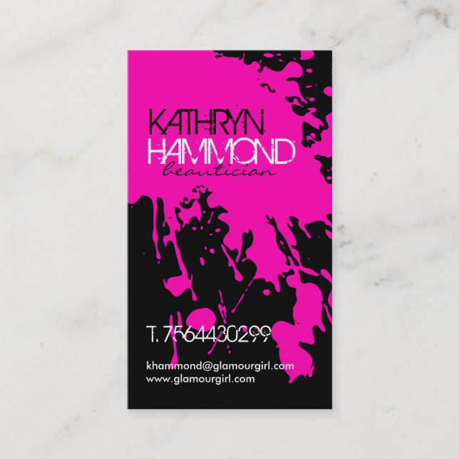 Cartão de visita do Splatter do Grunge (Frente)