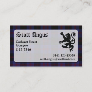 Cartão de visita do Tartan de Angus