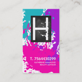 Cartão de visita do técnico do prego do monograma