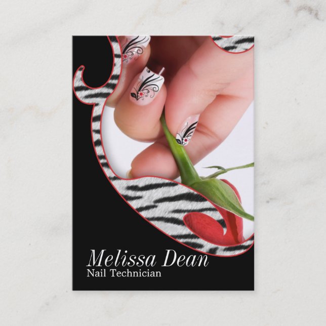 Cartão de visita do técnico do salão de beleza do (Frente)