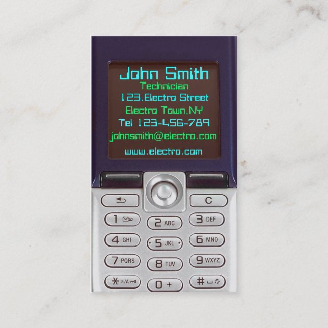 Cartão de visita do telemóvel (Frente)