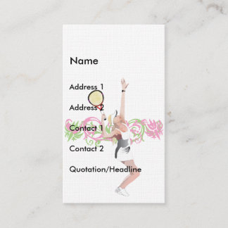 Cartão de visita do tênis