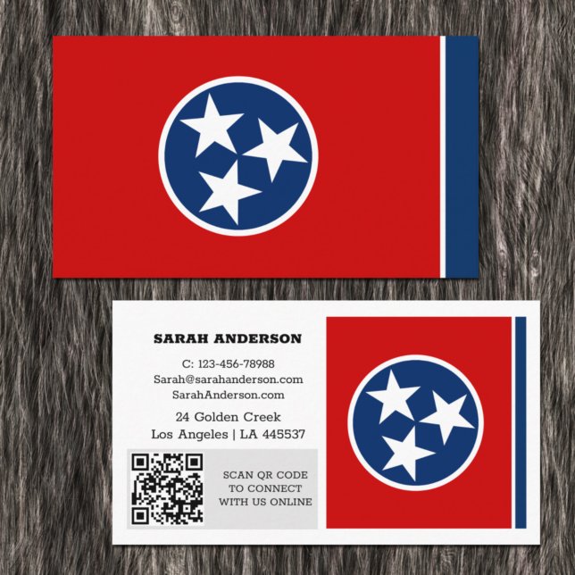 Cartão de visita do Tennessee moderno, Flag / EUA (Criador carregado)