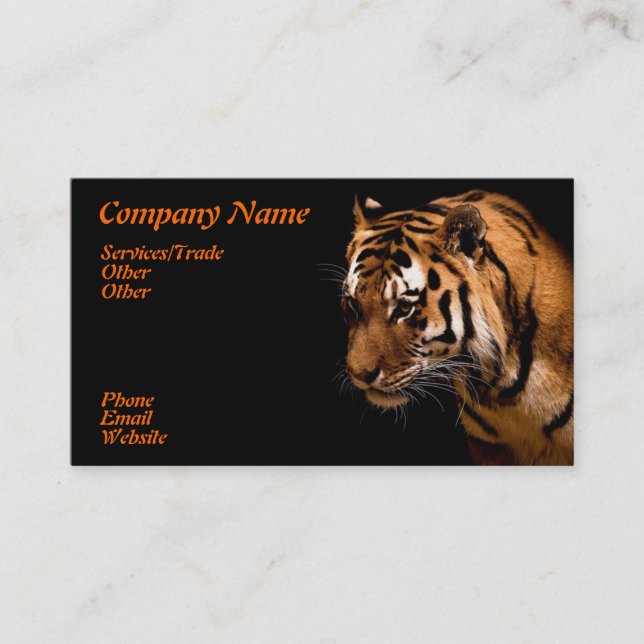 Cartão de visita do tigre rujir (Frente)