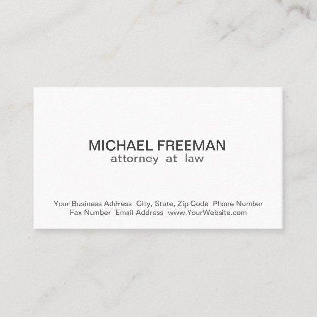 Cartão de visita do Tradicional Chic White Attorne (Frente)