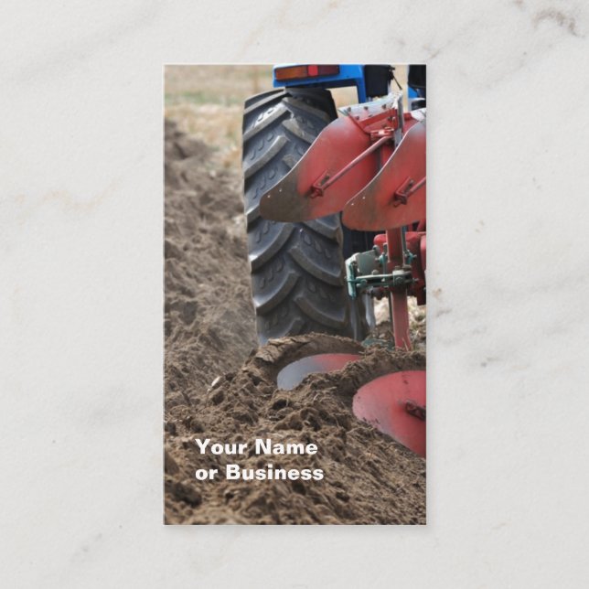 Cartão de visita do trator e do arado (Frente)