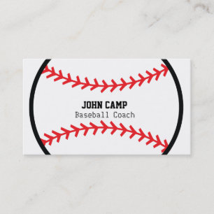 Cartão de visita do treinador de baseball Red Stit