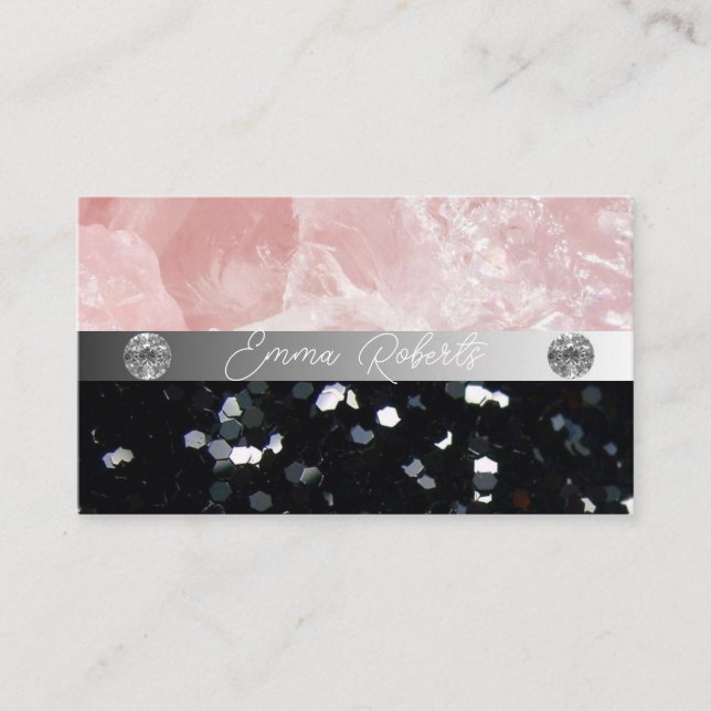 Cartão de visita do treinador de diamantes preto p (Frente)