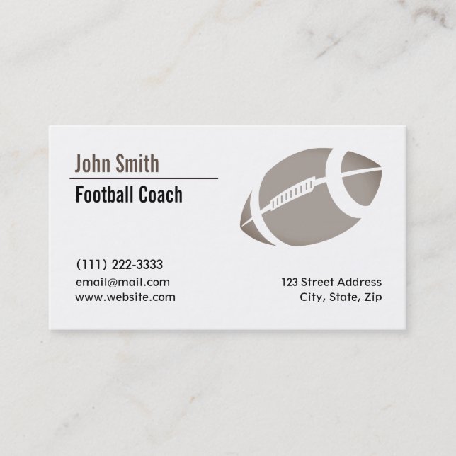 Cartão de visita do treinador de futebol (Frente)