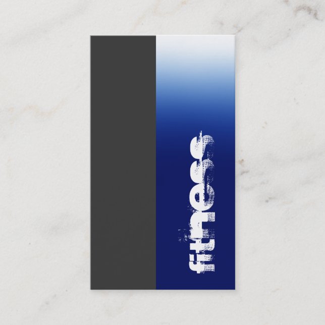 Cartão de visita do Treinador Pessoal Azul da cinz (Frente)