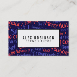 Cartão de visita do tutor da língua francesa dos