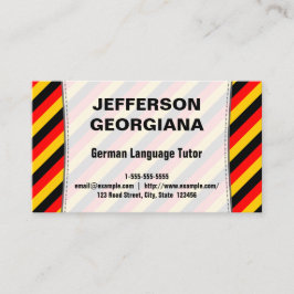 Cartão de visita do tutor do idioma alemão