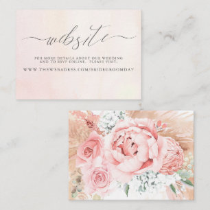 Cartão de visita do website de casamento Floral P