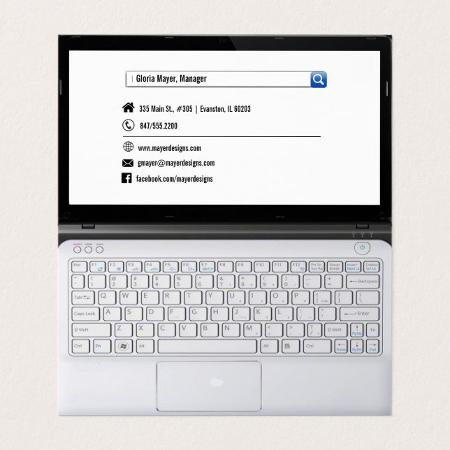 cartão de visita dobrado de tela de laptop de quat (Interior Desdobrado)