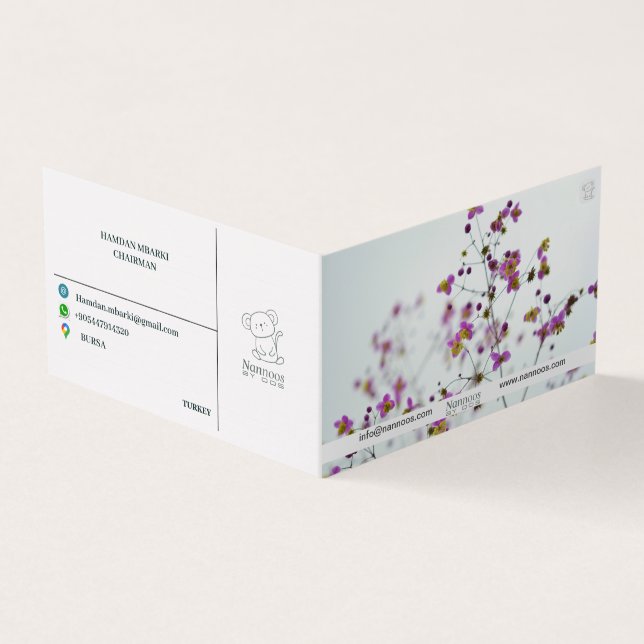 Cartão de visita DOBRADO NANNOOS (Exterior)