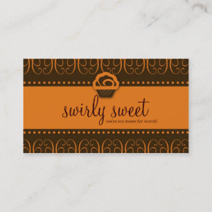 Cartão De Visita doce de 311-Orange Swirly