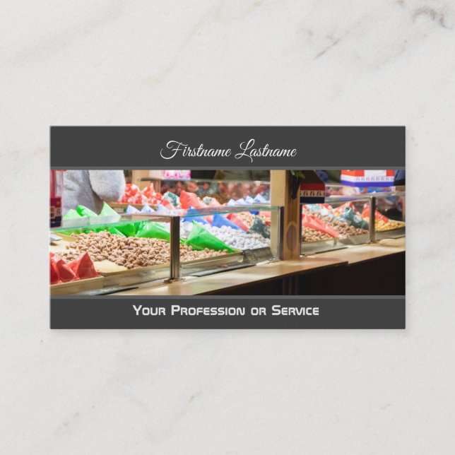 Cartão De Visita Doce delicioso comprado com amêndoas doces torrada (Frente)