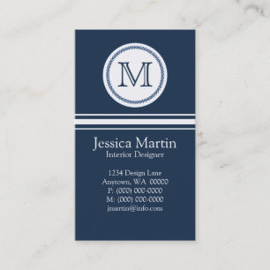 Cartão de visita doce e delicado do monograma,