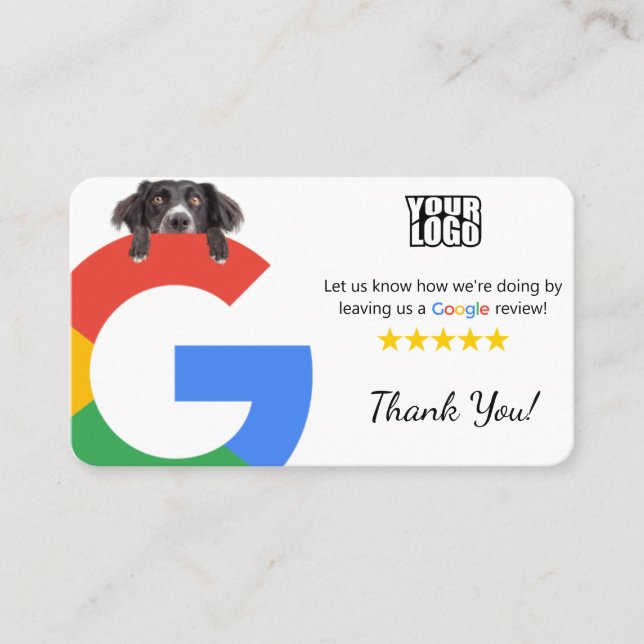 Cartão De Visita Dog Daycare Google Review Modelo com código QR (Frente)