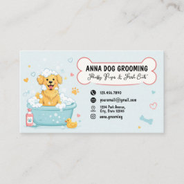 Cartão De Visita Dog grooming Boutique Pet Cute Puppy script