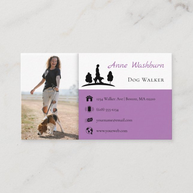 Cartão De Visita Dog Walker | Formador de cães | Pet Care (Frente)