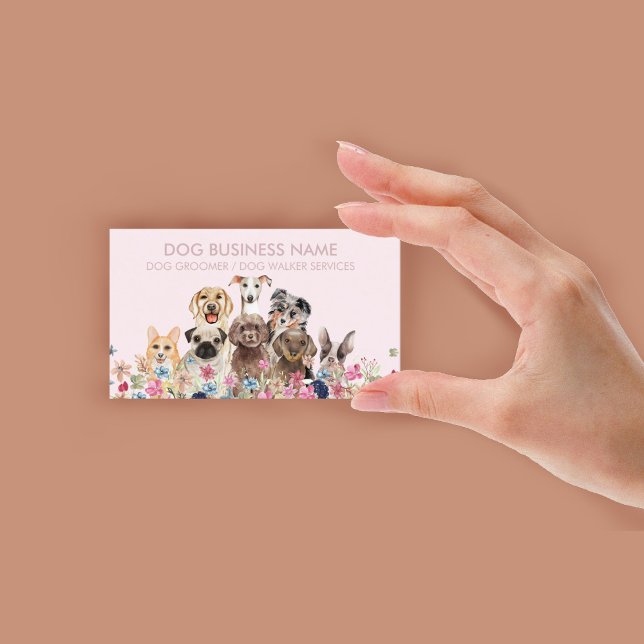 Cartão De Visita Dog Walker Pet Groomer (Dog Walker Pet Groomer Business Card)