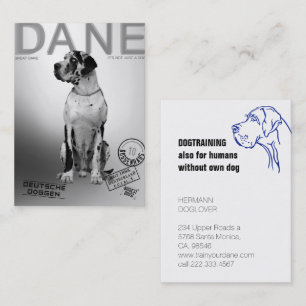 Cartão de Visita Dogue Alemão Estilo Revista
