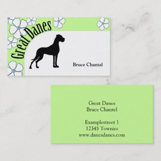 Cartão De Visita Dogue Alemão Floral