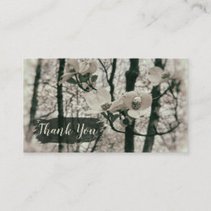 Cartão De Visita Dogwood Blooms Sepia Floral Tree Vintage Inspirada