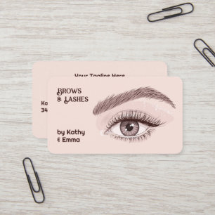 Cartão De Visita Dois Nomes Irrompem Lashes