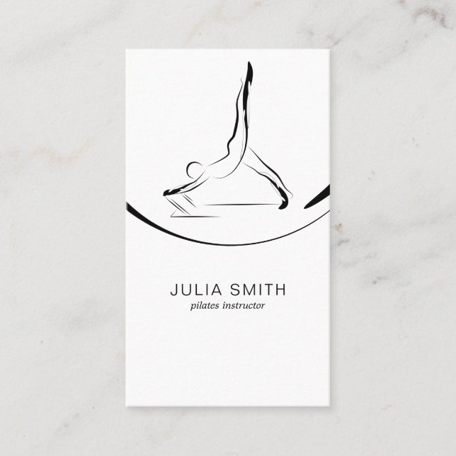Cartão De Visita Dois pilates posam no reformador (Frente)