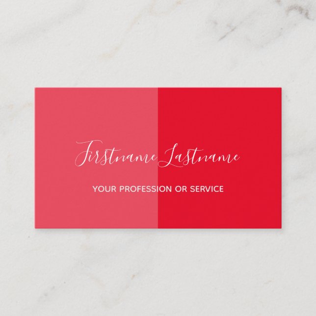 Cartão De Visita Dois tons de meia-caligrafia vermelha de morango d (Frente)