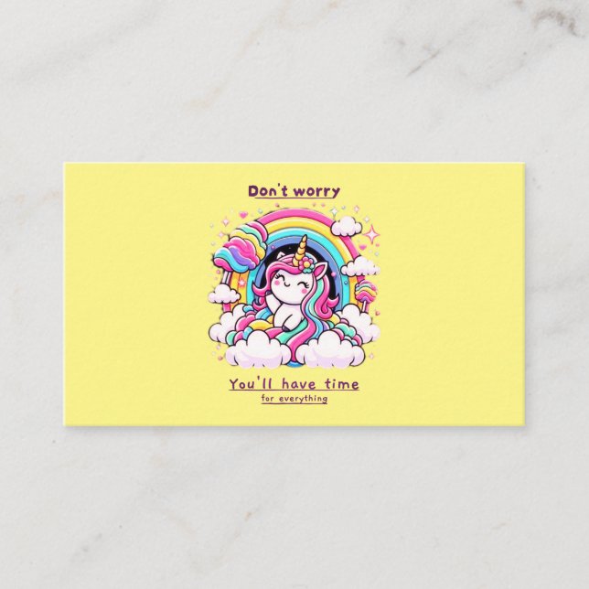 Cartão De Visita Don't Worry, You'll Have Time for Everything"  (Frente)