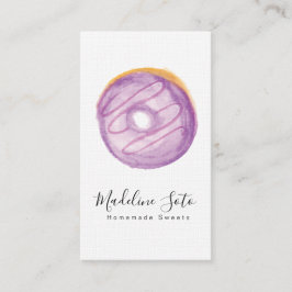Cartão De Visita Donuts de Aquarela Doces Assador de Bolo Decorador