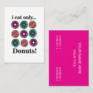 Cartão De Visita Donuts Eu Como Apenas Donuts