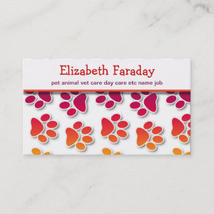 cartão de visita dos animais de animais de