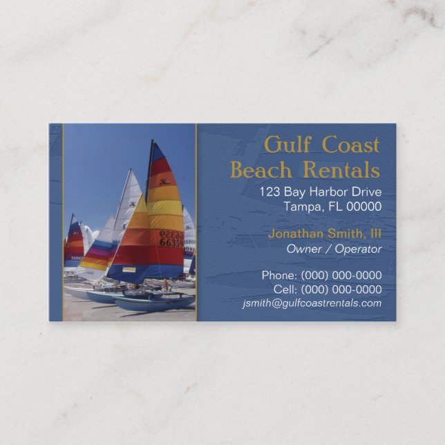 Cartão de visita dos arrendamentos da praia (Frente)