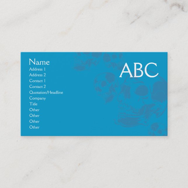 Cartão de visita dos crânios (Frente)