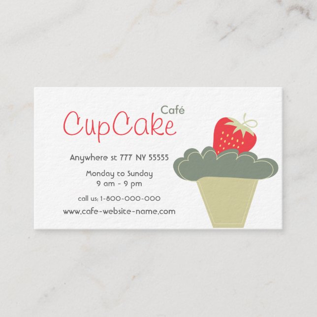 Cartão de visita dos cupcakes (Frente)