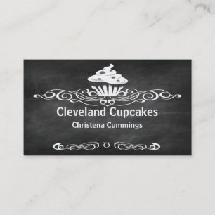 Cartão de visita dos cupcakes do quadro