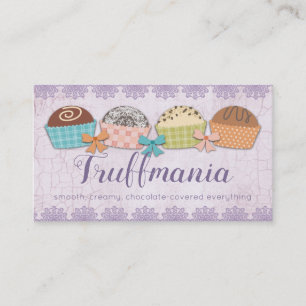 Cartão de visita dos doces das trufas de chocolat