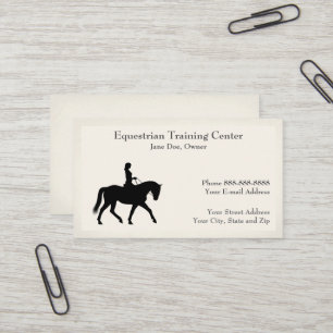 Cartão de visita dos estábulos do centro equestre